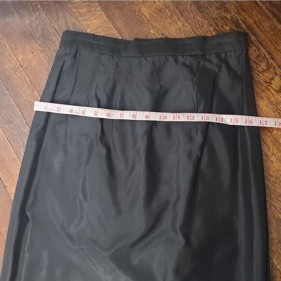 Vintage 90s Black Grunge Maxi Skirt High Waisted High Slit - Picture 10 of 15